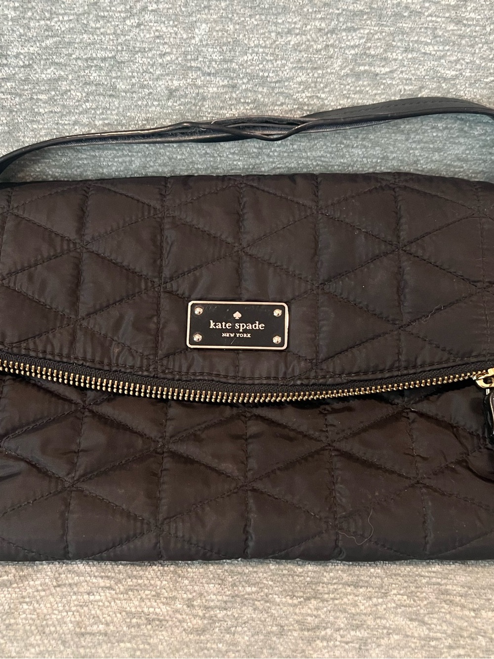 kate spade Black Quilted Crossbody with Gold Hardware